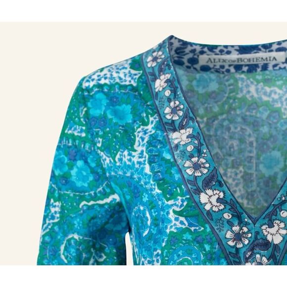 Alix of Bohemia Zelda Pool Paisley Dress NWT Sz. L - Picture 3 of 8